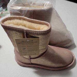 Bearpaw Youth Elle Exotic Pink Glitter Boots Size 3 NIB